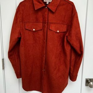 Suede Oversized Button Up
